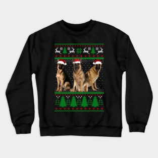 Funny German Shepherd Christmas Santa Hat Xmas Crewneck Sweatshirt